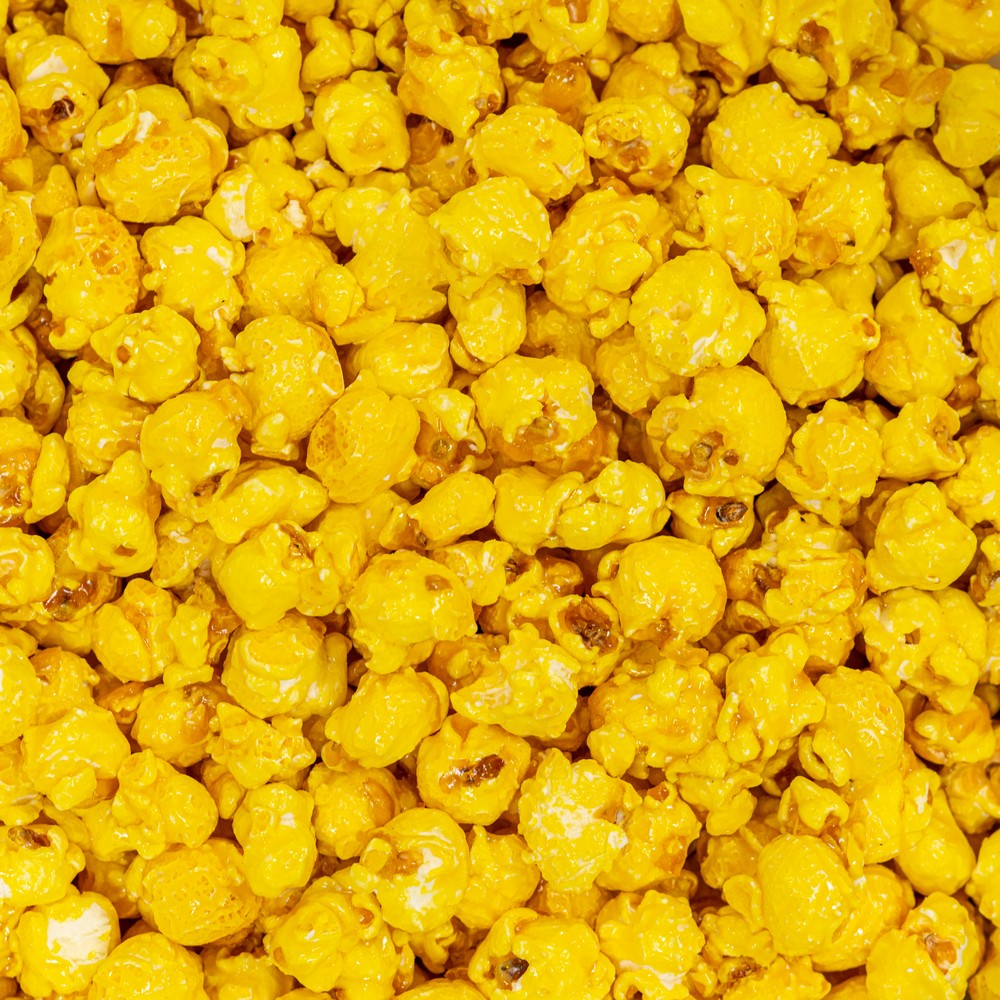 Yellow Colored Banana Flavored Popcorn Dallas Nikkis Popcorn Company