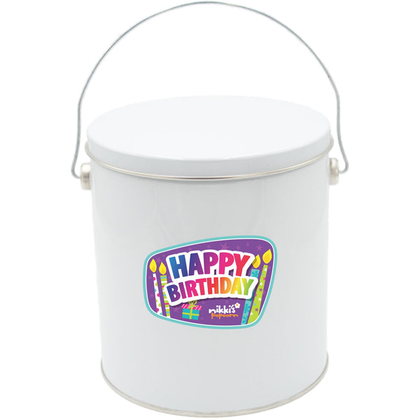 1 gallon birthday popcorn tin