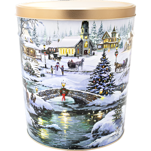 3.5 Gal Icy Lights Christmas Popcorn Tin