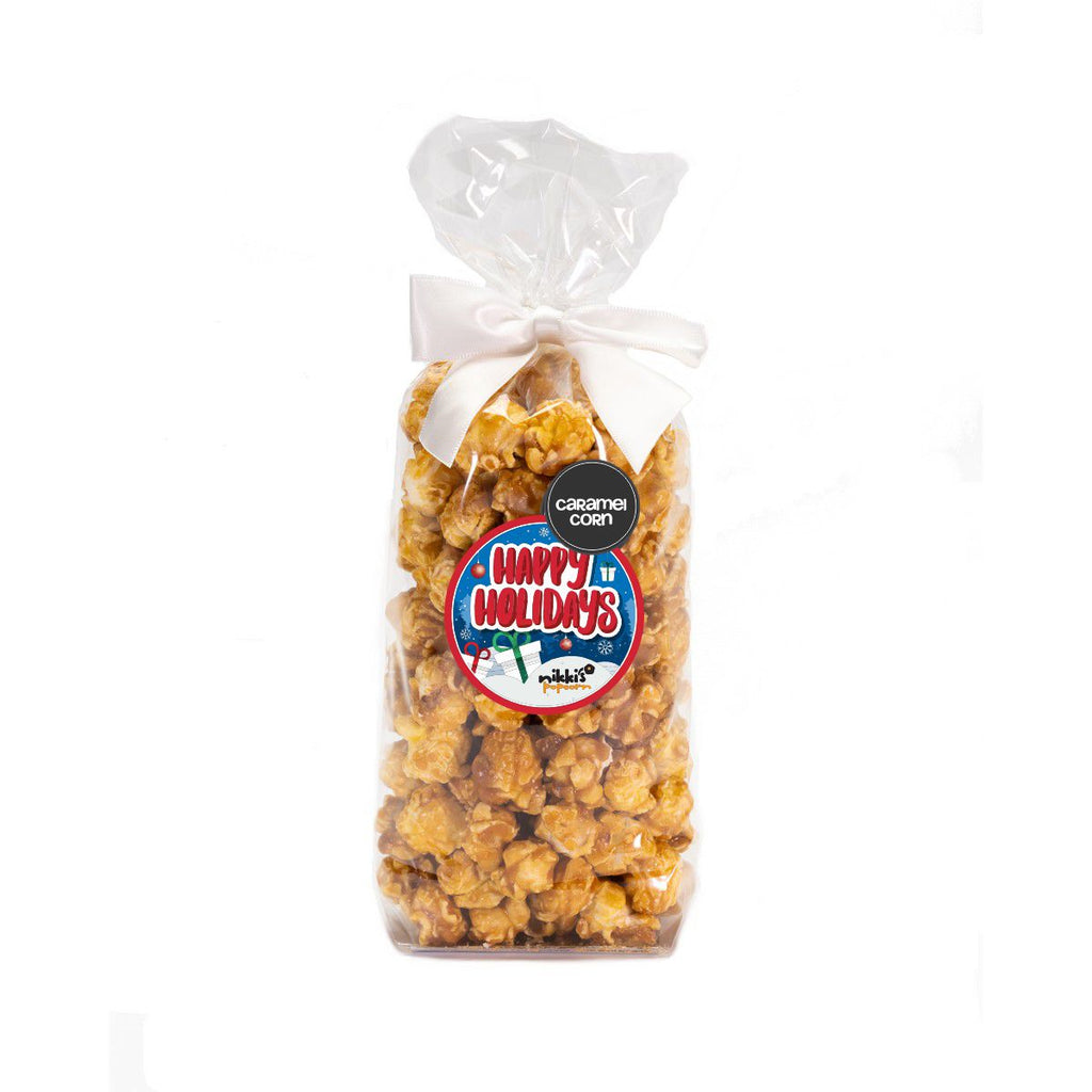 happy holidays popcorn favor bag