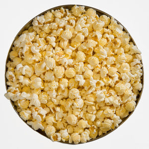 Top View Tin Filled with Popcorn