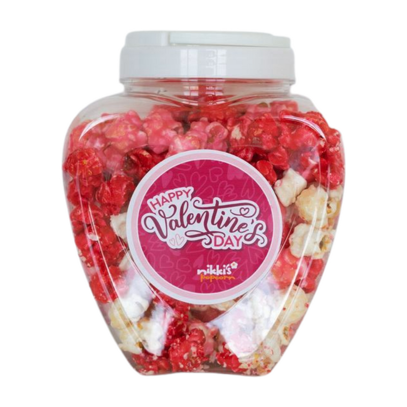 Valentine Candied Popcorn Heart Jar