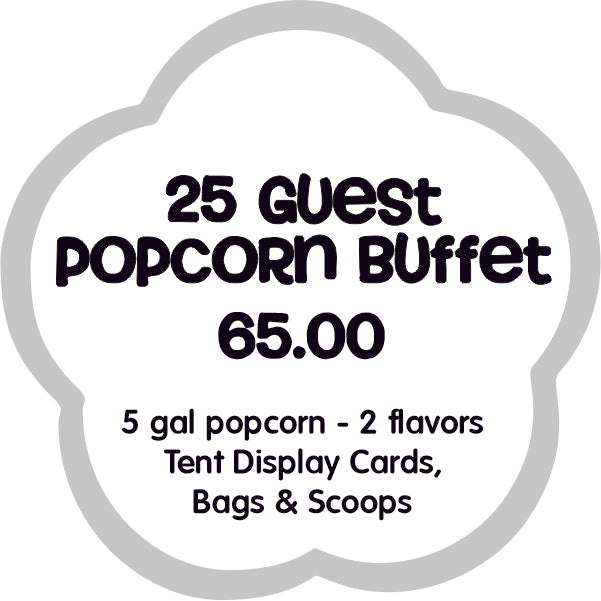 25 Guest Popcorn Buffet - Free Shipping