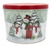 Snowman Family Christmas Popcorn Tin