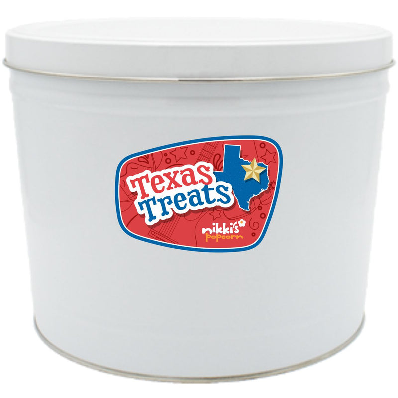 2 Gallon Gourmet Popcorn Tin Can Texas Treats