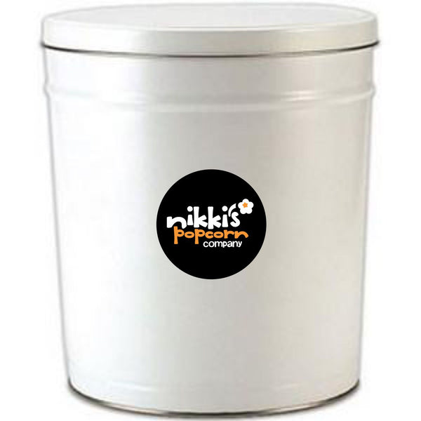 3.5 Gal White Gourmet Popcorn Tin