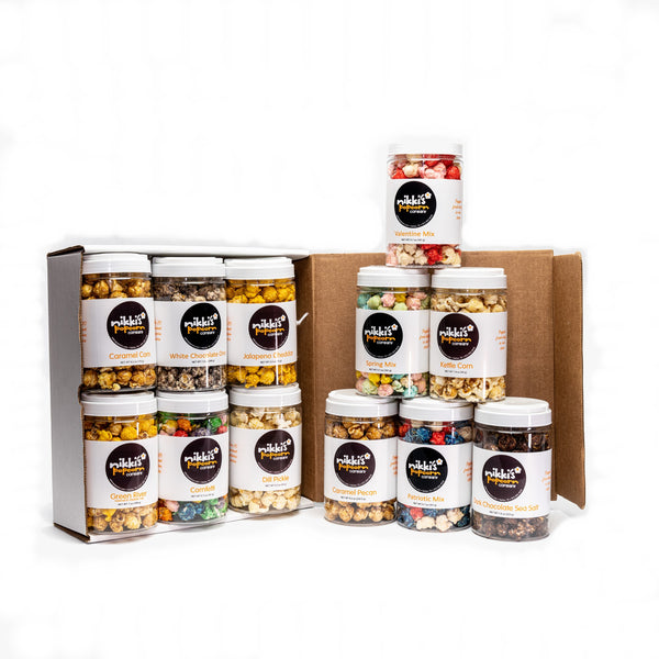 6 Pack Gourmet Popcorn Sampler Jar  Gift Box