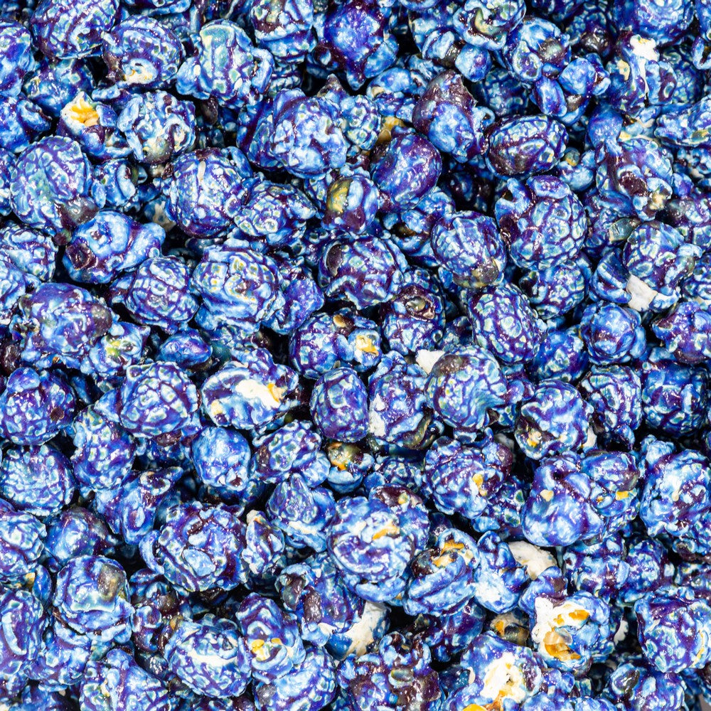 Blue Colored Blueberry Popcorn Dallas Nikkis Popcorn Company