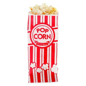 Paper Popcorn Bags Red & White Striped (10)