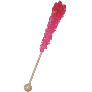 Rock Candy Sticks (6) - Pink Cherry