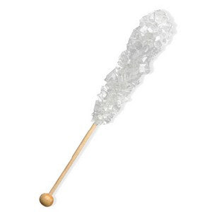 Rock Candy Sticks (6) - White / Clear